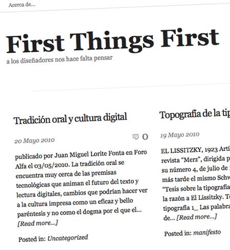 first things first