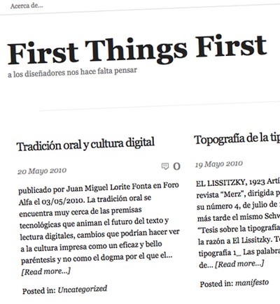 first things first